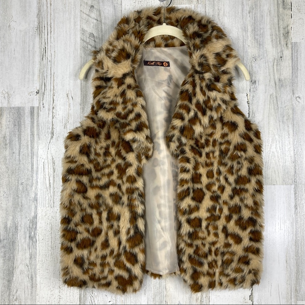 Vintage Leopard faux fur vest